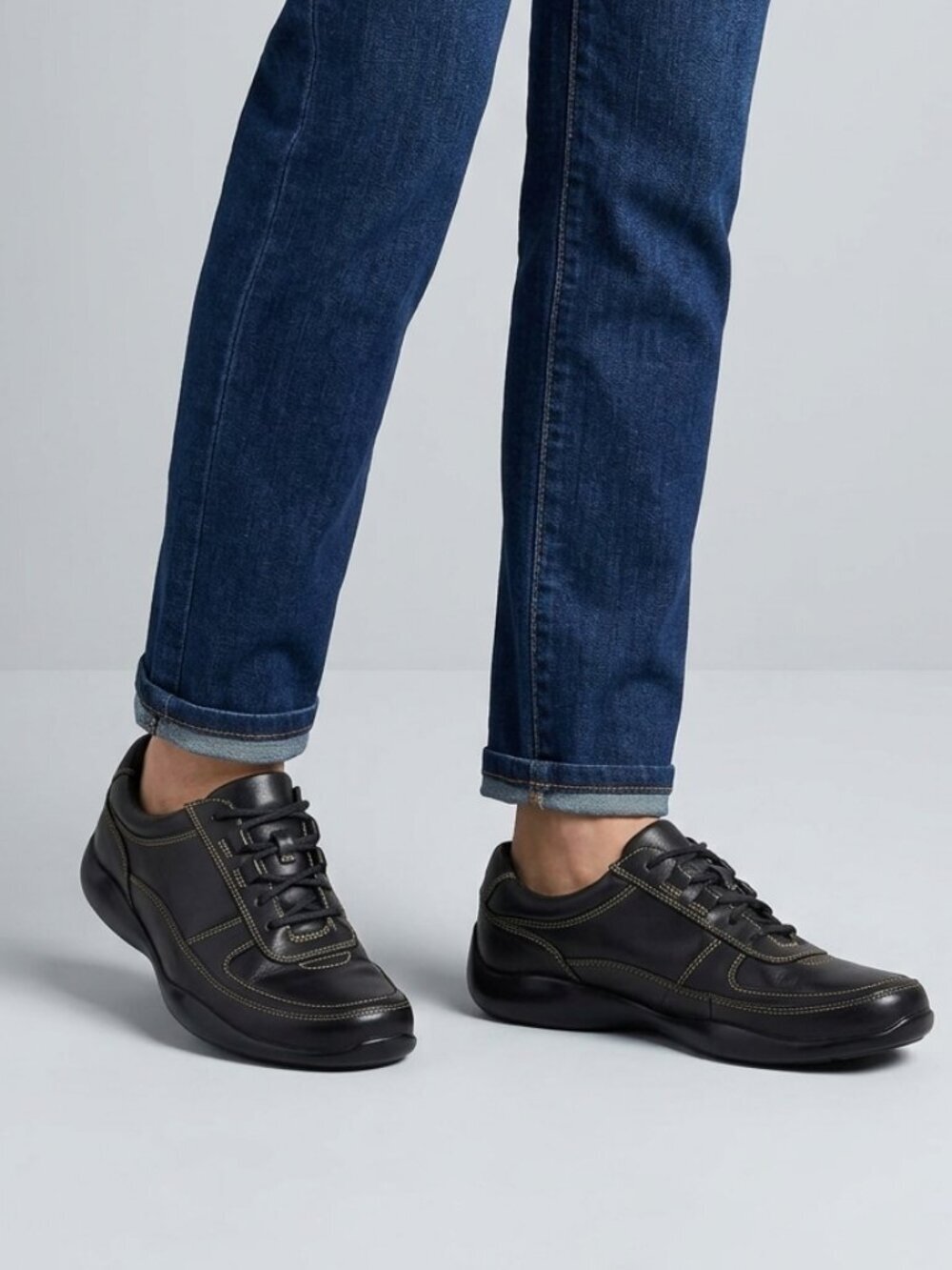 Rockport ProWalker Black Leather Lace Up Shoes